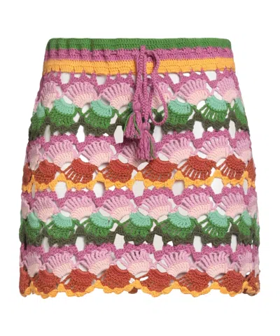 Farm Rio Multicolored Lace Pencil Skirt In Pink