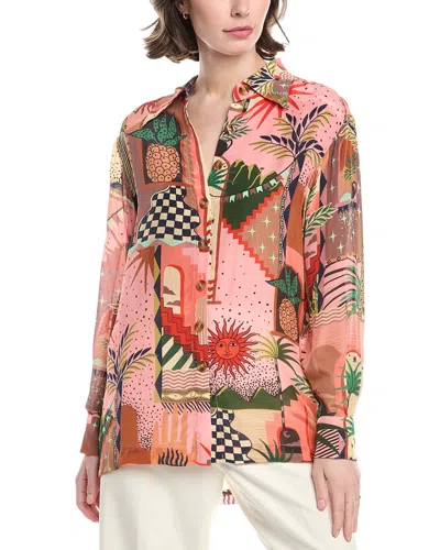 Farm Rio Mystic City Pajama Shirt In Multi