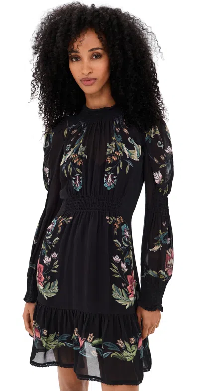 Farm Rio Natalia Black Mini Dress Natalia Black