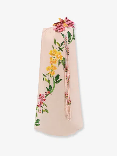 Farm Rio Garden Terrace Pink One Shoulder Maxi Dress Garden Terrace Pink