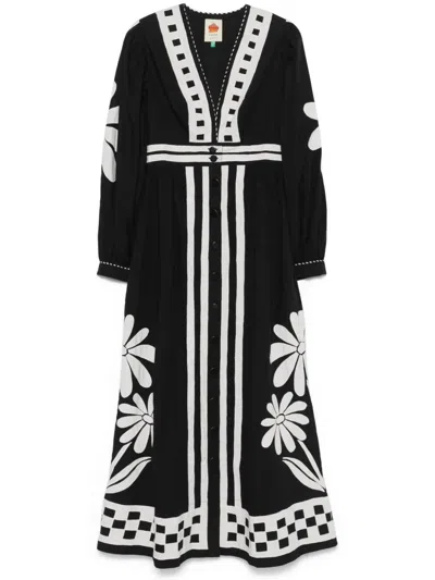FARM RIO NATURE BLACK MAXI DRESS