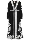 Farm Rio Nature Black Printed Cotton Maxi Dress In Black