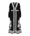 Farm Rio Nature Black Printed Cotton Maxi Dress In Black