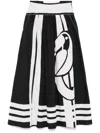 Farm Rio Nature Midi Skirt In Black