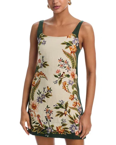 Farm Rio Sand Nature Square Neck Mini Dress In Multi