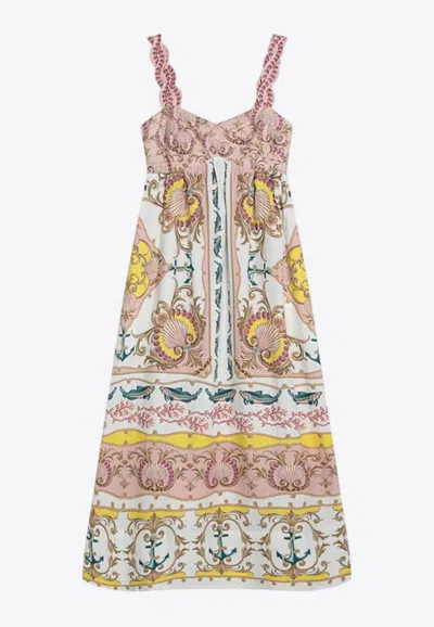 Farm Rio Nautical Print Midi Dress