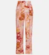 Farm Rio Nautical Wonder Printed Straight Pants In Pink