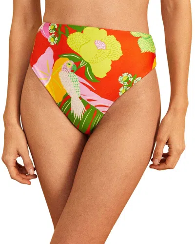 Farm Rio Neon Floral Bikini Bottom In Animal Print