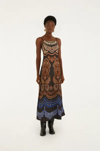 Farm Rio Nicole Sleeveless Slip Maxi Dress In Multi