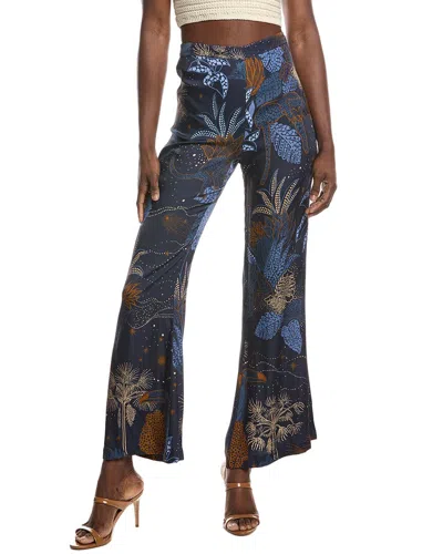 Farm Rio Night Jungle Flare Pant In Blue