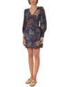 Farm Rio Night Jungle Navy Blue Mini Dress In Blue