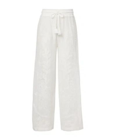 Farm Rio Nina Embroidered Cotton Pants In Multi