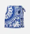 Farm Rio Ocean Scarf Linen-blend Miniskirt