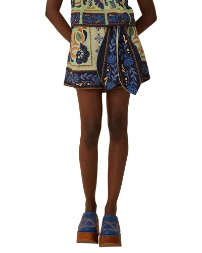 Farm Rio Ocean Tapestry Green Short In Pattern