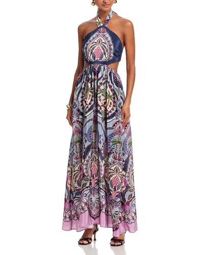 Farm Rio Odara Blue Maxi Dress In Multi