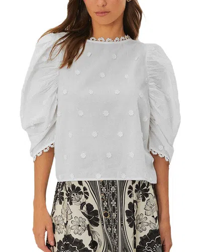 Farm Rio Off-white 3d Flowers Blouse