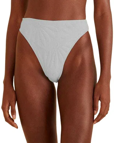 Farm Rio Off White Banana Matelassé Bikini Bottom In Gray