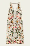 Farm Rio Off-white Delicate Forest Linen Maxi Dress