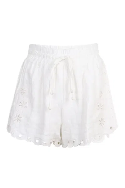 Farm Rio Off-white Flowers Richelieu Shorts