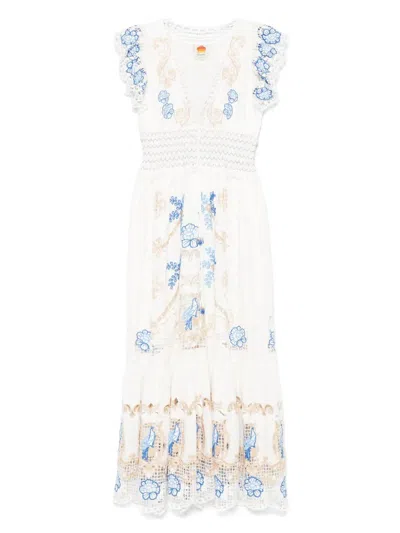Farm Rio Off-white Linen Blend Dresses
