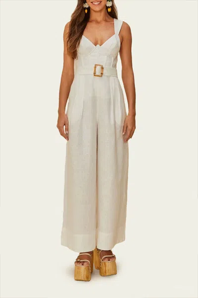 Farm Rio Off-white Linen Jumpsuit