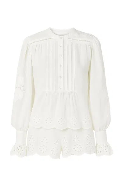 Farm Rio Off White Long Sleeve Blouse