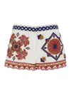 Farm Rio Off White Marys Tiles Shorts Marys Tiles Off-white