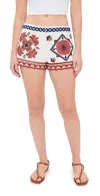 Farm Rio Off White Marys Tiles Shorts Marys Tiles Off-white In Marys Tiles Off-white