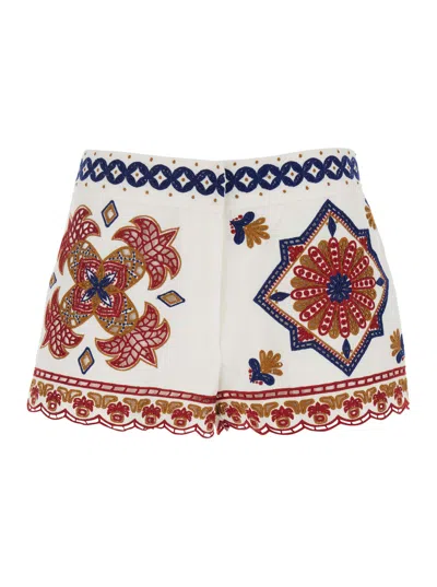 FARM RIO OFF-WHITE MARYS TILES SHORTS