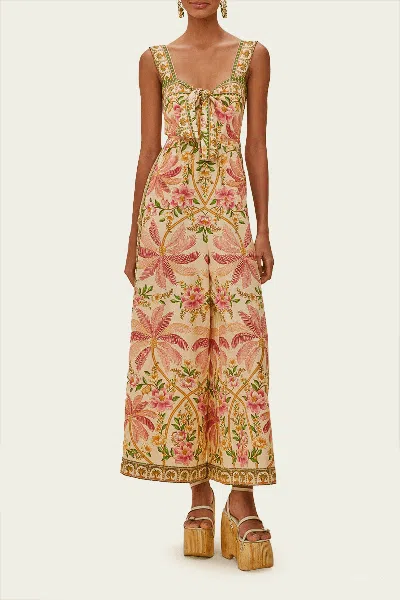 Farm Rio Off-white Palm Dream Jumpsuit In Multi