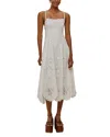 Farm Rio Womens Richilieu Embroidered Linen-blend Midi Dress Off-white Xs