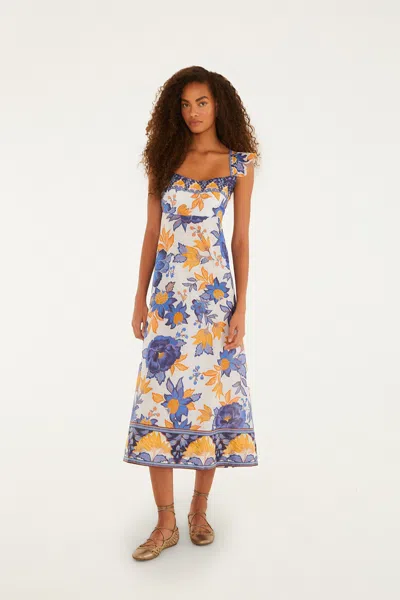 Farm Rio Off-white Summer Flowers Maxi Dress In Multi