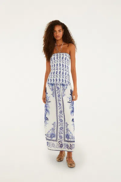 Farm Rio Off-white Summer Fruit Scarf Maxi Dress