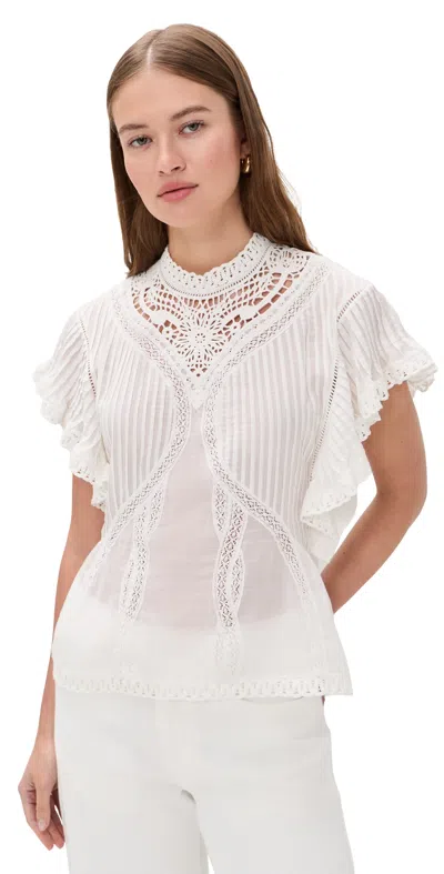 Farm Rio Off-white Blouse With Appliques Off-white