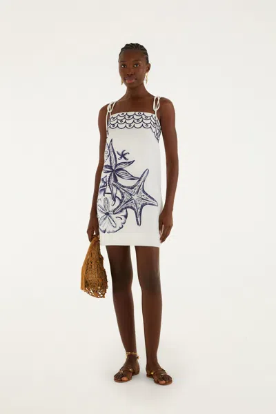 Farm Rio Coast Stars Off-white Mini Dress Coast Stars Off-white