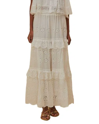 Farm Rio Off-white Low Waist Maxi Skirt In Neutral