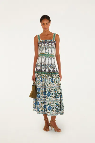 Farm Rio Printed Dress In Gray
