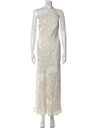 Pre-owned Farm Rio Off-white Maxi Dress Long Dress W/ Tags In Neutral