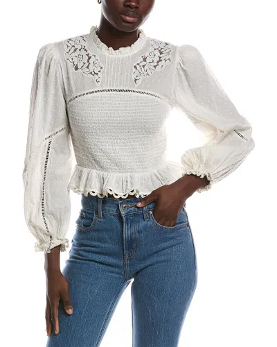 Farm Rio Off-white Smocked Blouse