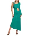 Farm Rio One-shoulder Midi Dress In Green