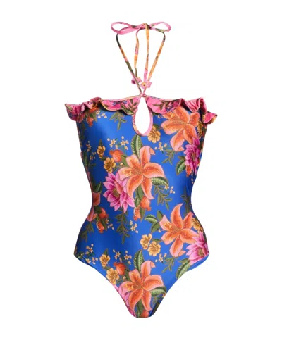 Farm Rio One-piece Swimsuits In Blue