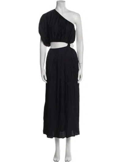 Pre-owned Farm Rio One-shoulder Long Dress W/ Tags In Black