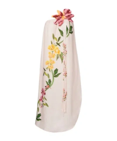 Farm Rio One-shoulder Midi Dress In Pink