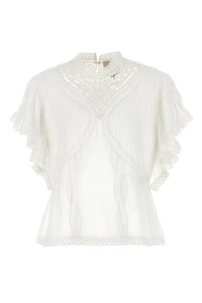 Farm Rio Openwork Detail Blouse Shirt And Blouse White