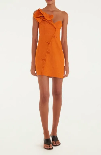 Farm Rio Orange Flower Euroflax™ Premium Linen Minidress
