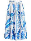 Farm Rio Organic Cotton Midi Skirt In White