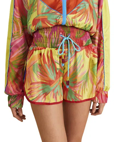 Farm Rio Painted Birds Lime Shorts In Multi