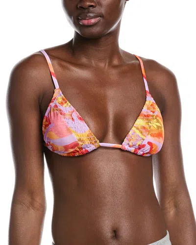 Farm Rio Painted Fishes Triangle Bikini Top In Painted Fishes Lilac