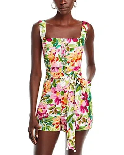 Farm Rio Painted Flowers Sleeveless Romper - 100% Exclusive In Painted Flowers Off White