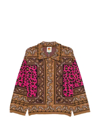 Farm Rio Paisley Leopard-print Polo Top In Multi